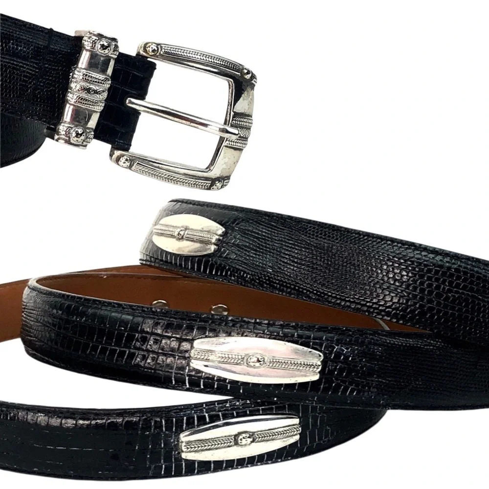 Walter Hagen Womens Black Lizard Belt Size 40